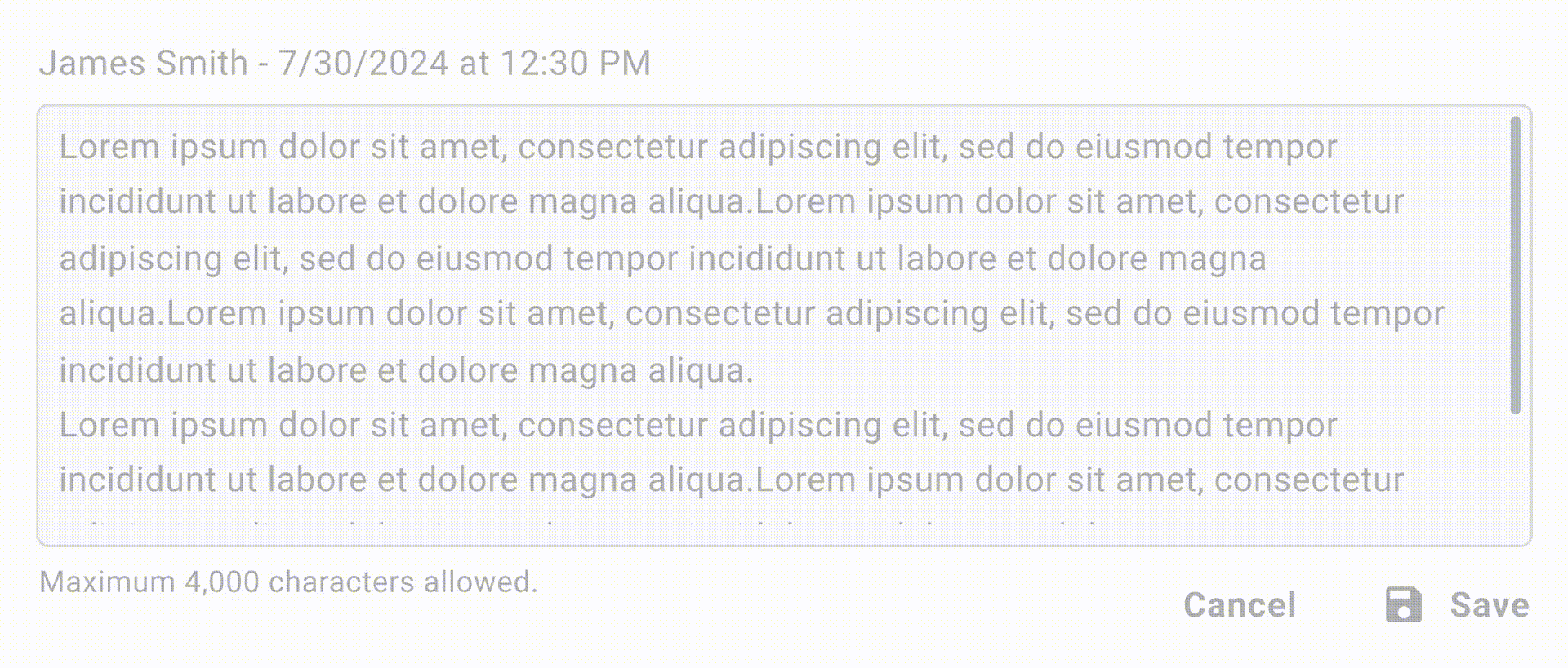 Text area scrollbar behavior